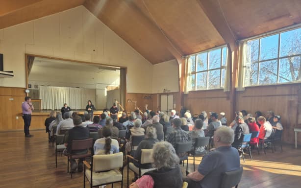 Mayor Will Foley answers the public's questions.