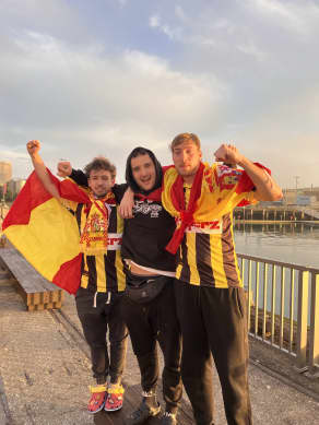 Spain supporters at Wynyard Quarter in Auckland during the Spain v Argentina Football World Cup final.