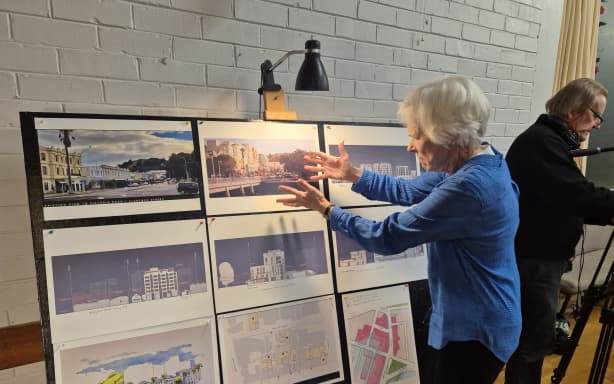 Devonport heritage chair Margot McRae comparing planned development with the current downtown Devonport streetscape.