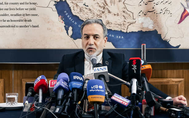 Iran's Foreign Minister Abbas Araghchi attends a press conference at the Iranian embassy on May 15 in New Delhi, India.