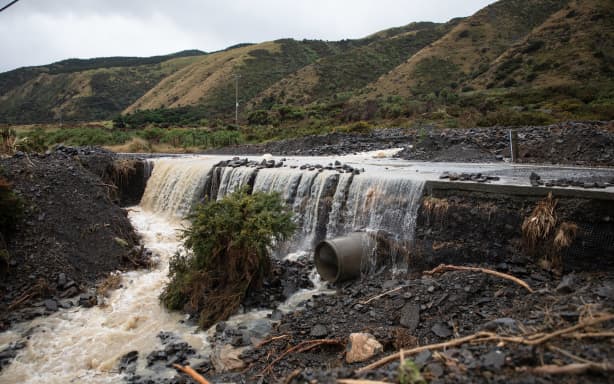 Flood damaged Cape Palliser Rd