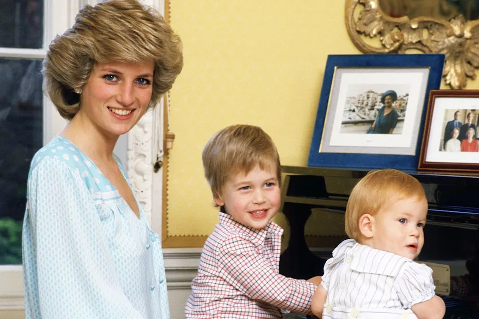 Princess Diana with her sons Prince William and Prince Harry in October 2004Credit: Tim Graham Photo Library via Getty