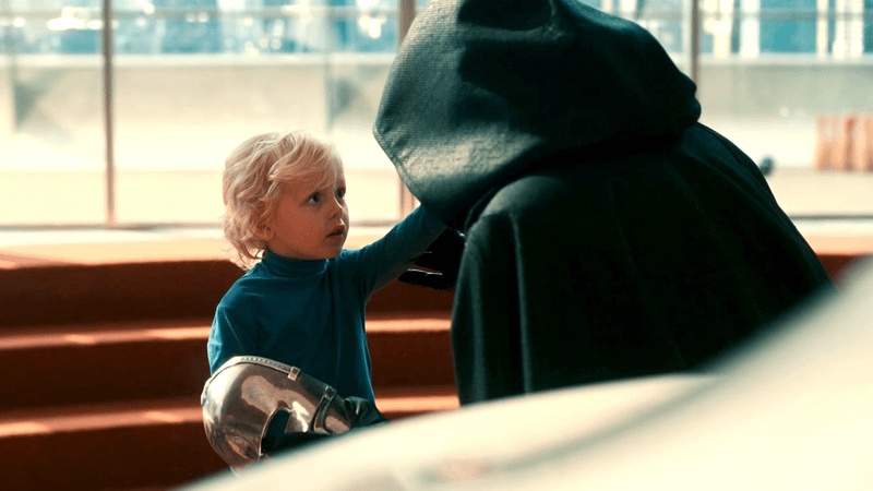Doctor Doom interacting with Franklin Richards.