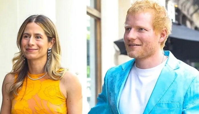 The ‘Shivers’ hitmaker wore turquoise, paisley-print silk suit paired with black Nike sneakers