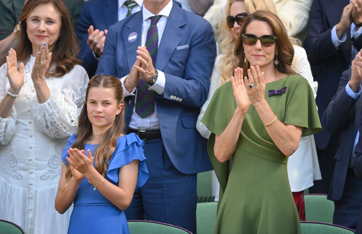Princess Kate and Princess Charlotte coordinated elegant looks as they attended the Wimbledon men's final together.