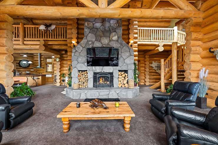A six-bedroom log home in Ōkaihau, in the Far North, hit the market this year with an asking price of $2.55m. Photo / Supplied