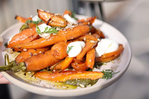 Roast carrot salad at the Watervale Hotel in the Clare Valley.