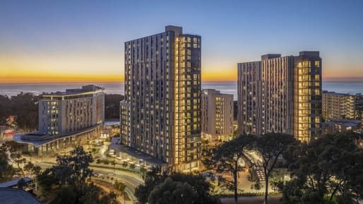 UC San Diego Theatre District Living & Learning Neighborhood by HKS and Ehrlich Yanai Rhee Chaney Architects. Image credit: Lawrence Anderson