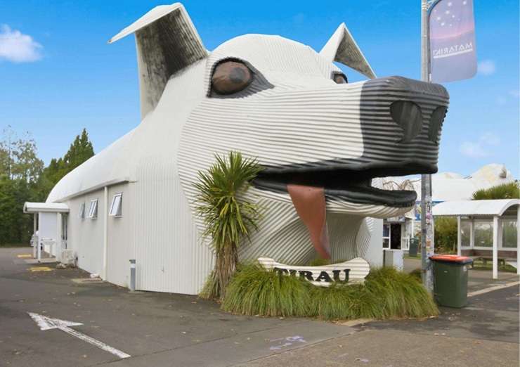 The iconic sheep, ram and dog buildings in the