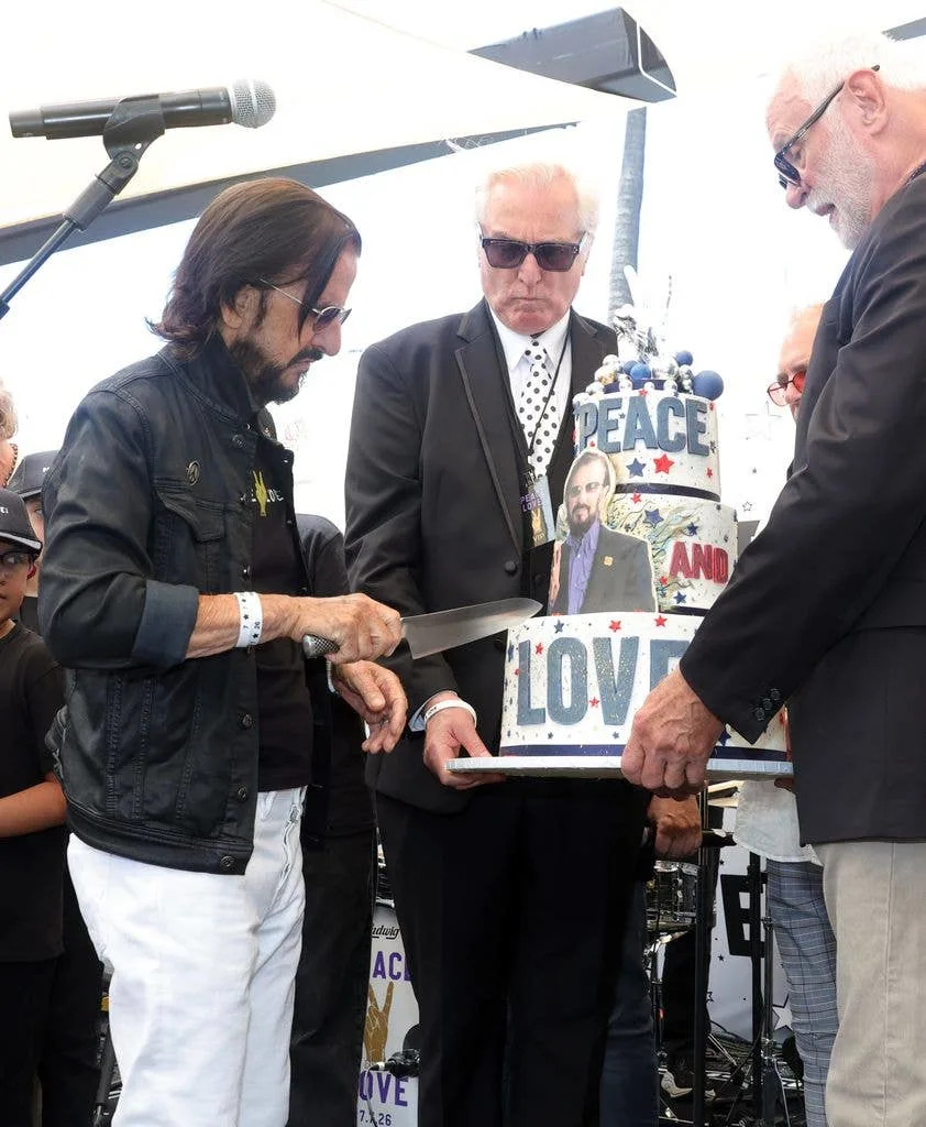 Ringo Starr cuts his cake during Ringo's Peace & Love Birthday Celebration