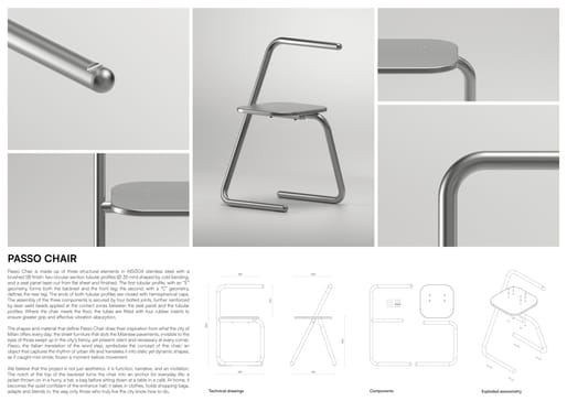 ​Honorable Mention​: Passo Chair​ by Tommaso Ugolini and Alberto Luzardi (Italy)