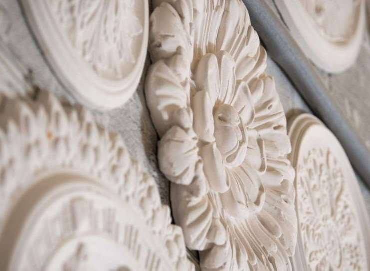 Earnscleugh Castle owners Marco Creemers and Ryan Sanders. Their budget blowout was a highlight of this year's Grand Designs New Zealand. Plasterer John Seddon worked on the ceilings. Photo / TVNZ