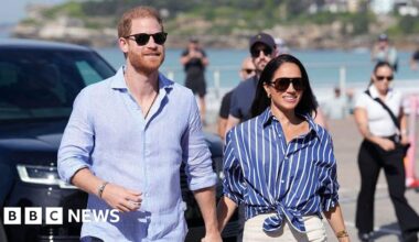 Prince Harry will not be joined by Meghan and children on London trip - BBC