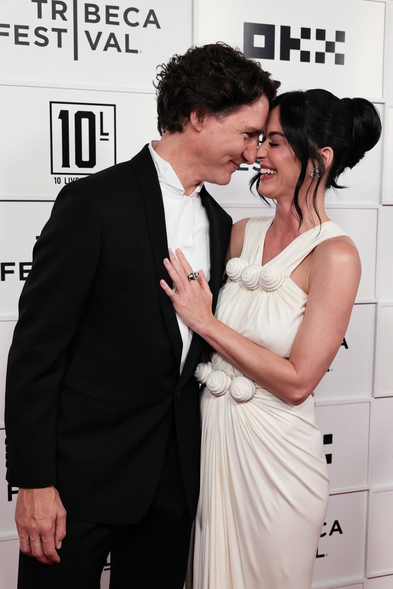 (L-R) Justin Trudeau and Katy Perry attend "Katy Perry: The Lifetimes Tour" Premiere