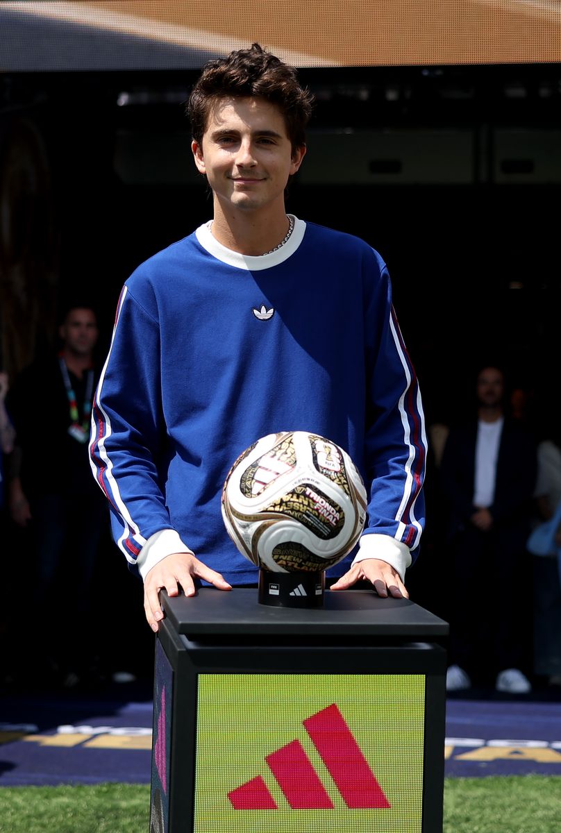 Adidas Stadium Captain Timothy Chalamet is seen before the FIFA World Cup 2026 Final match between Spain and Argentina