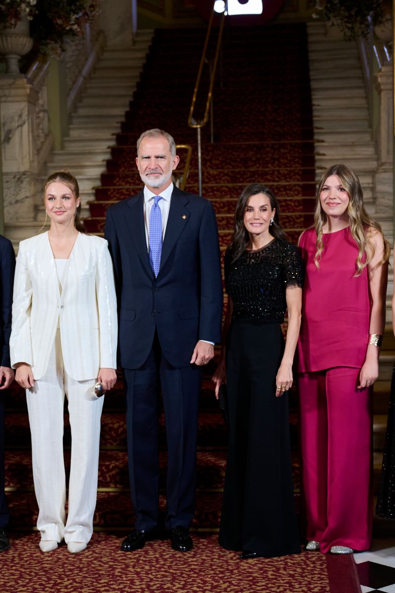King Felipe VI, Queen Letizia, Princess Leonor, and Infanta Sofía attend the 2026 Princess of Girona Awards in Barcelona.