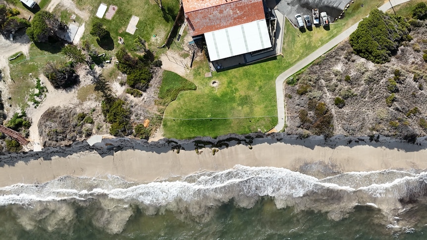 Erosion near the hotel at the end of May last year.