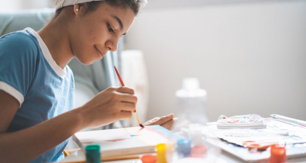 teenager, painting, hobbies, retirement