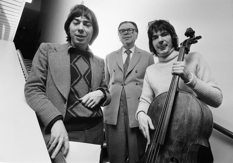 Andrew (left) and Julian Lloyd Webber with their father, organist and composer William Lloyd Webber, in January 1978. Photograph: Dennis Stone/Evening Standard/Hulton Archive/Getty Images)