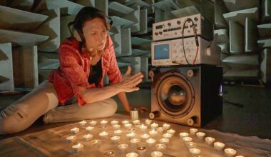 How Sound Waves Can Be Visualized by Placing Candles in Front of a Speaker