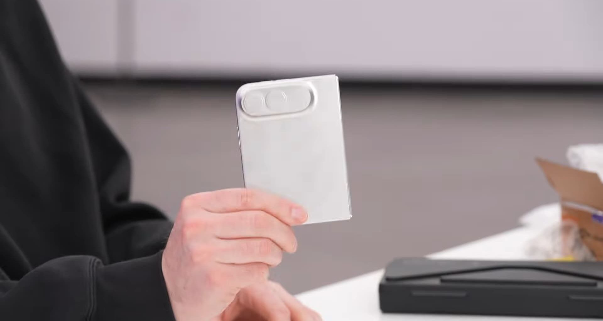 Unbox Therapy examines a dummy unit of Apple's folding iPhone Ultra.
