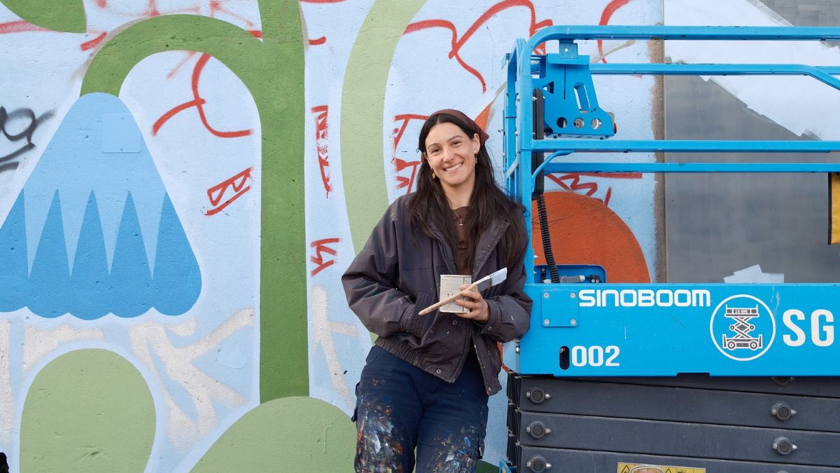 Huge new floral mural transforms run-down Stepney wall by self-taught Adelaide artist