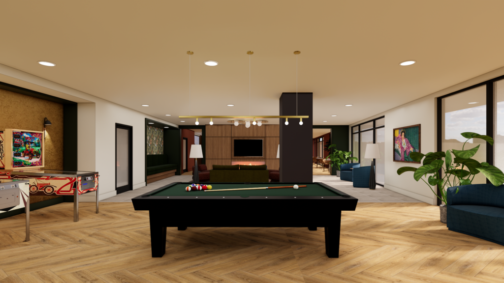 2263 Calle Del Mundo Gameroom Rendering, image via Ensemble Real Estate