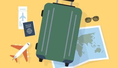 World travel illustration with luggage