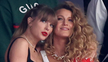 Taylor Swift and Blake Lively at the 2024 Super Bowl, where Travis Kelce and Kansas City Chiefs beat the San Francisco 49ers.