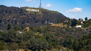 HOLLYWOOD, CA - APRIL 04: General view of the Hollywood Sign above Lake Hollywood on April 04, 2025 in Hollywood, California. (Photo by AaronP/Bauer-Griffin/GC Images)