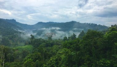 Landscape of Meratus Mountain at Tropical Borneo Rainforest, Indonesia.