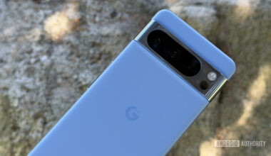 Google Pixel 8 Pro on rock