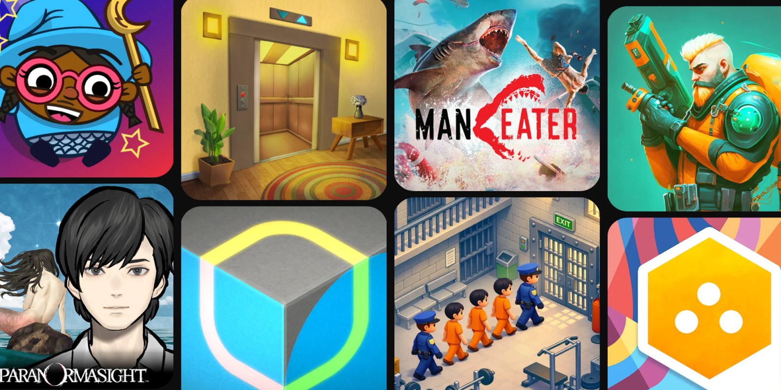 A collage of images of a game