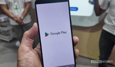 Google Play Logo on Smartphone with White Background