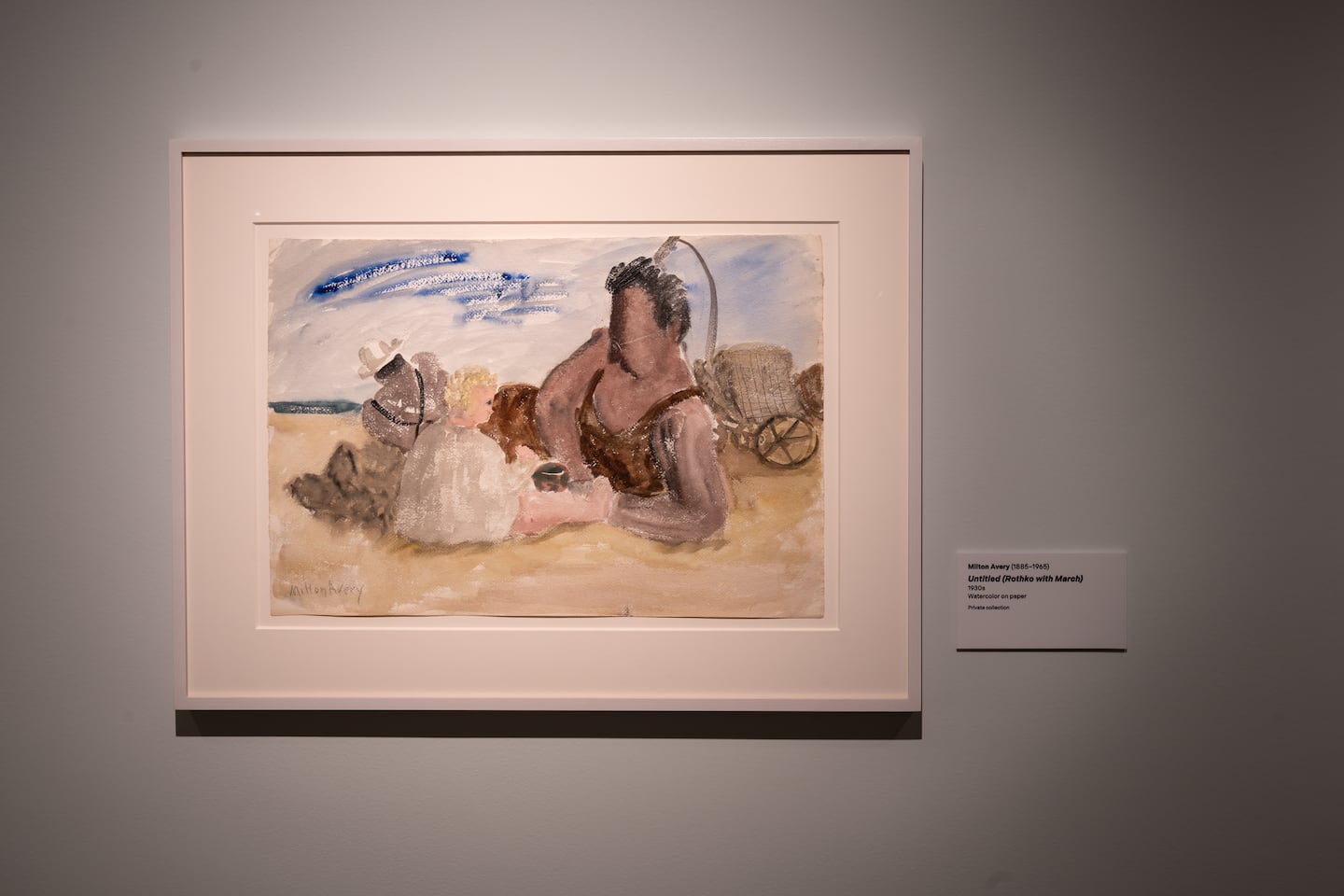Milton Avery, "Untitled (Rothko with March)," 1930s. Installation view, "Avery, Gottlieb & Rothko: By the Sea," at the Cape Ann Museum.