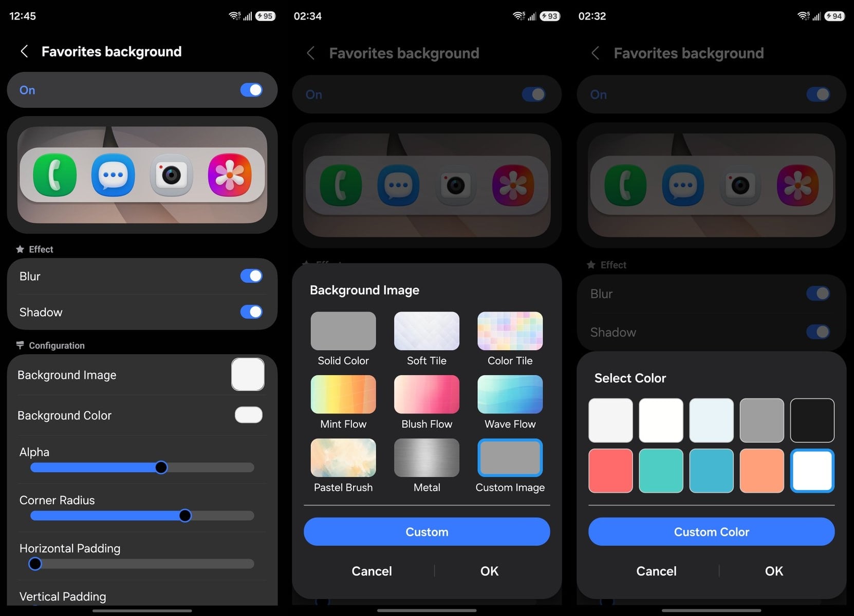 home up's favorites background feature