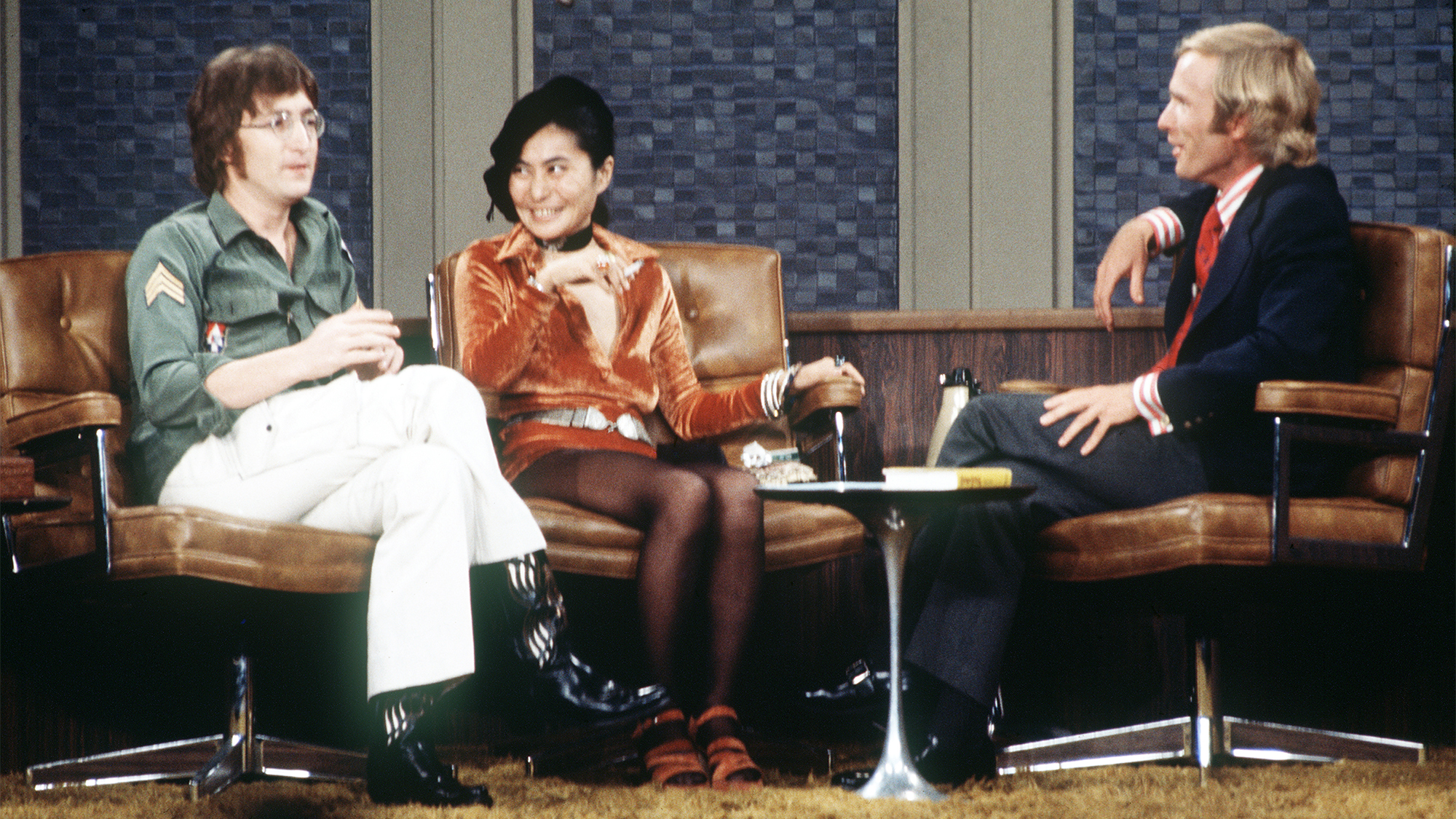John Lennon and Yoko Ono chatted with host Dick Cavett, September 24, 1971