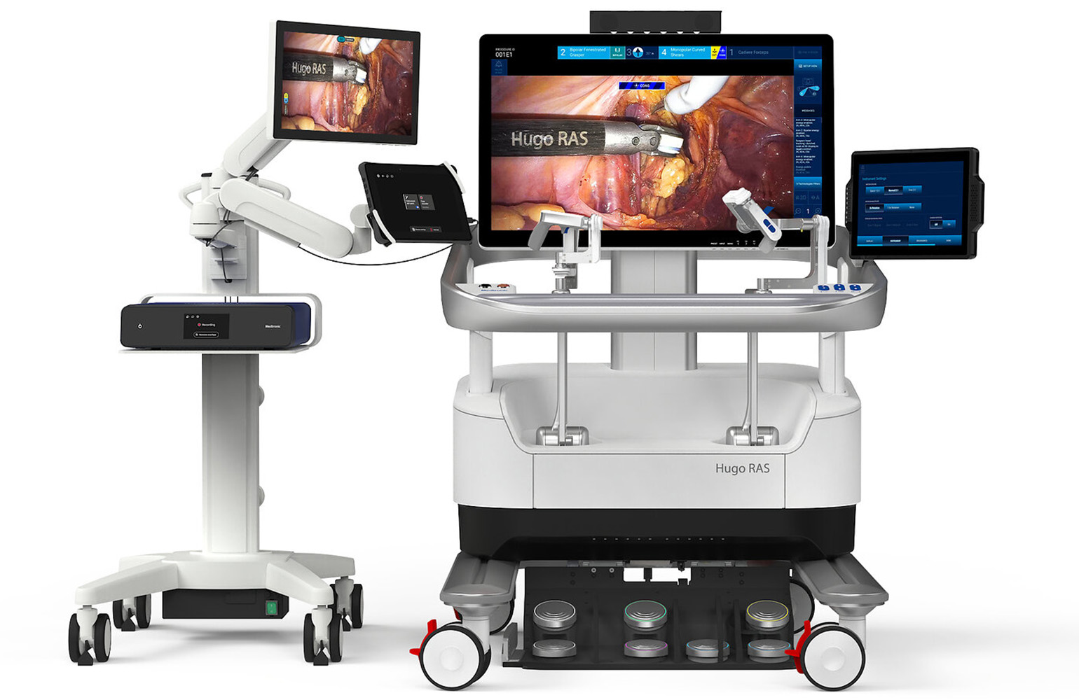 Hugo Robotic Assisted Surgery system console and Touch Surgery ecosystem with the next-generation compute platform Touch Surgery Aide.