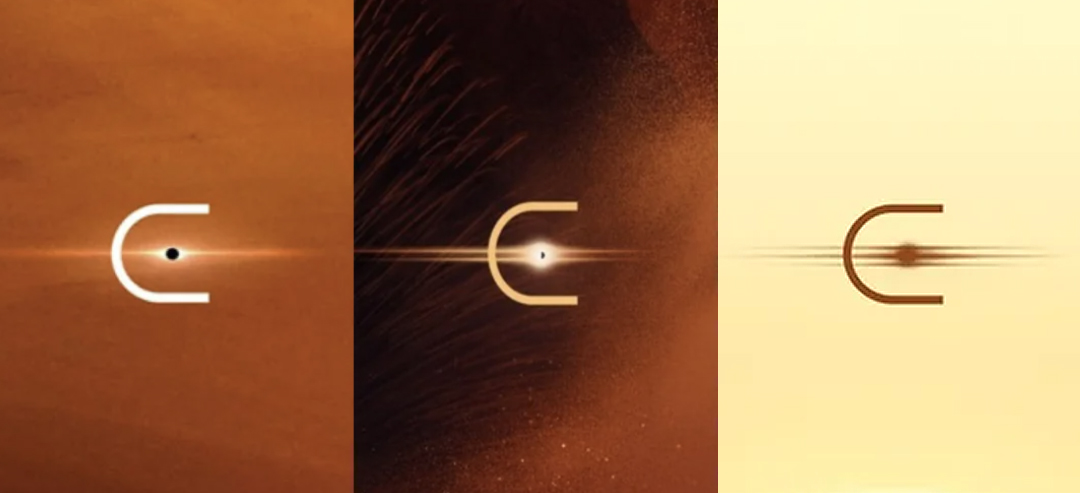 Dune logo evolution from the first movie to Dune Part Three