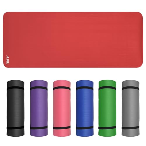 Jll Yoga Mat Thick 10mm Non-Slip Pilates Workout Exercise Mat, Ideal Camping Mat(red)