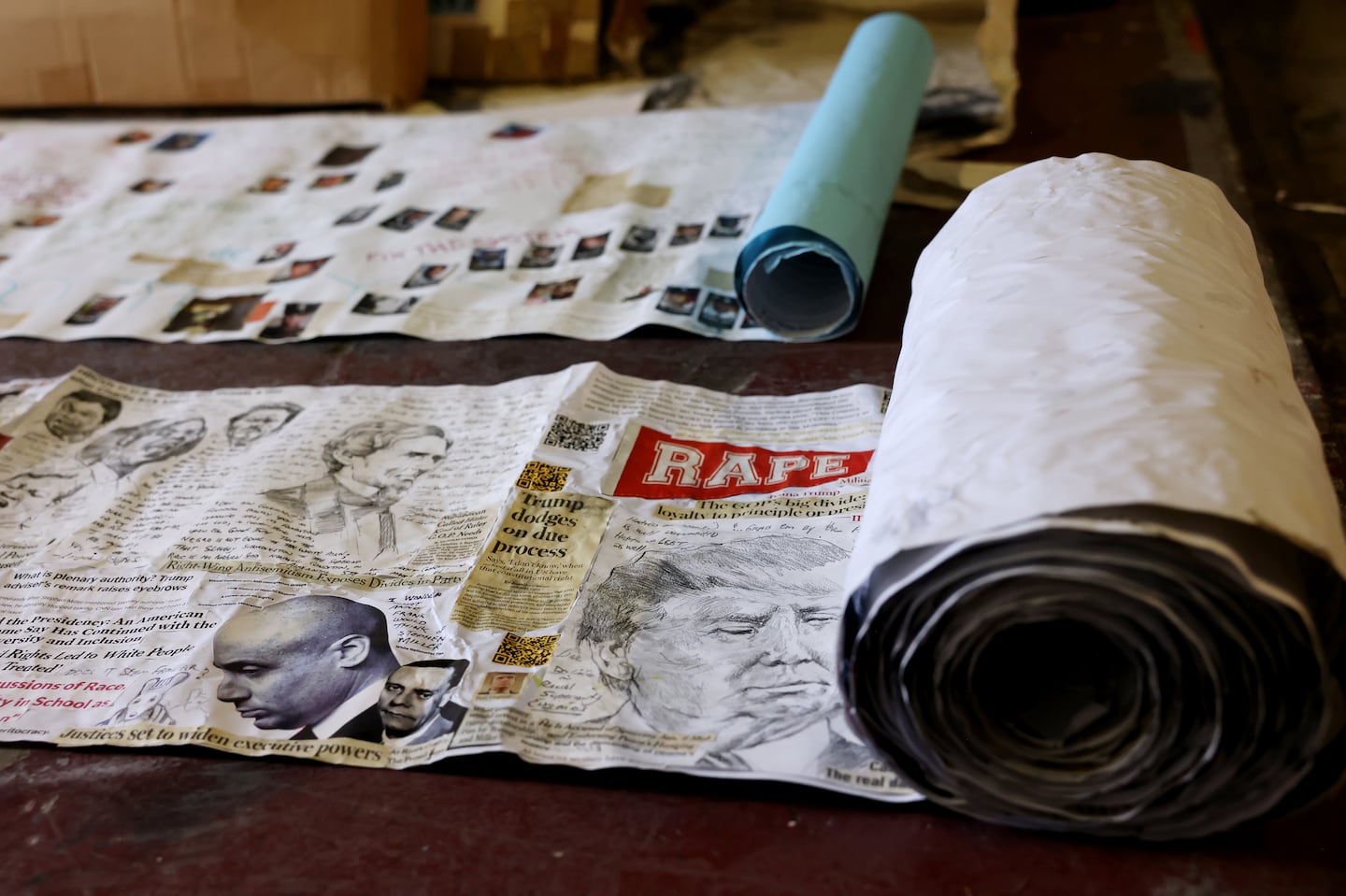 Shea Justice’s partly unrolled “Scroll of Justice."