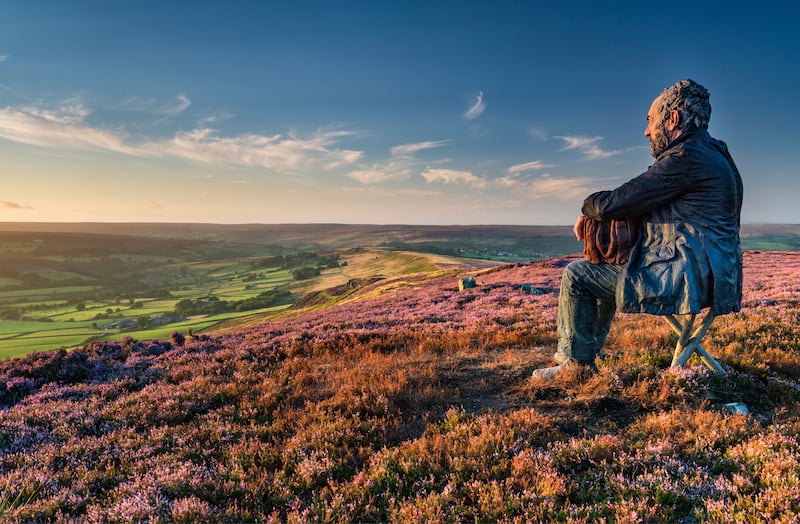 Seated Figure, by Sean Henry, when it was on the North York Moors, in England. Photograph: RJB/Loop/Universal via Getty