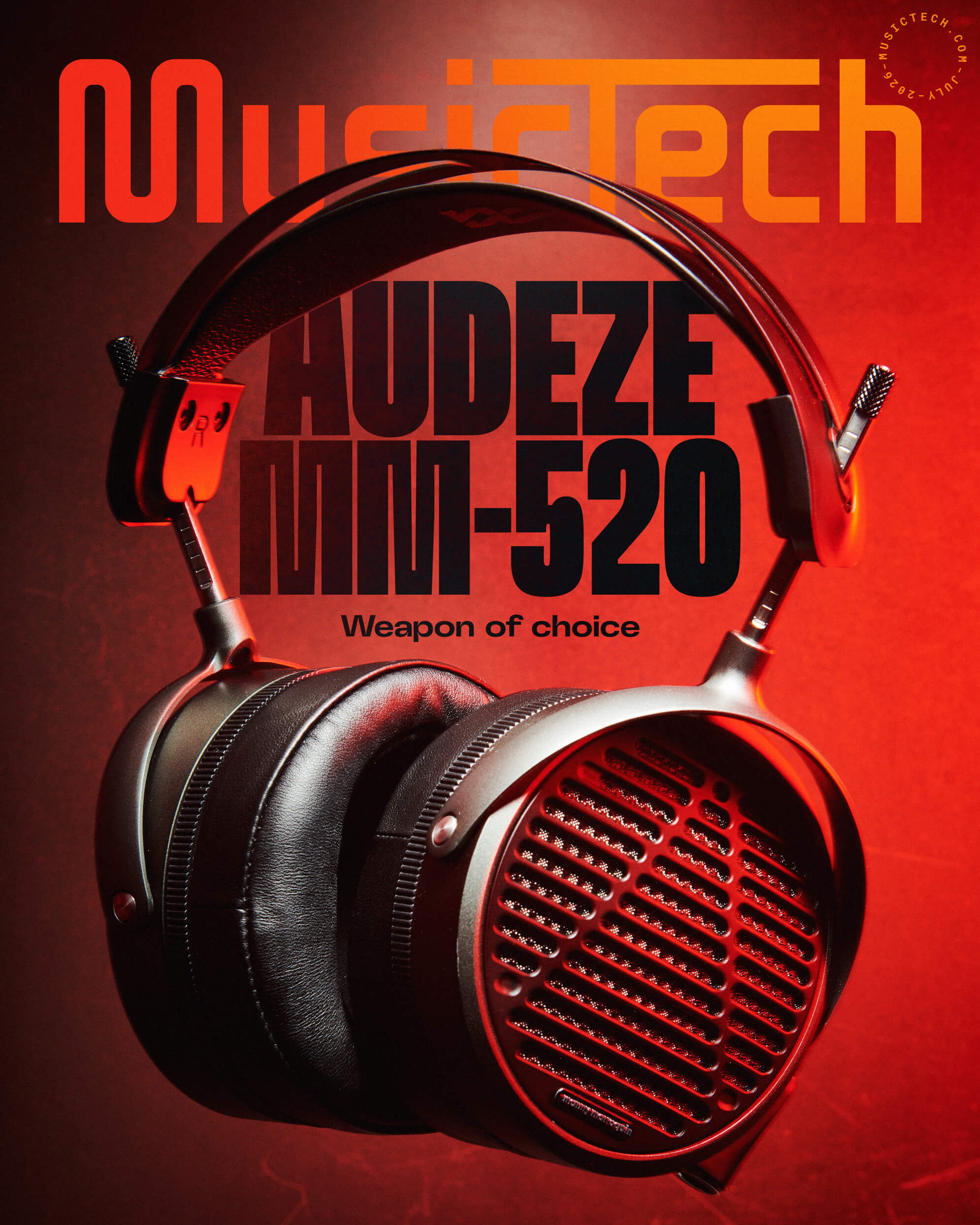 The Audeze MM-520 on the MusicTech Cover (2026), photo by Simon Vinall