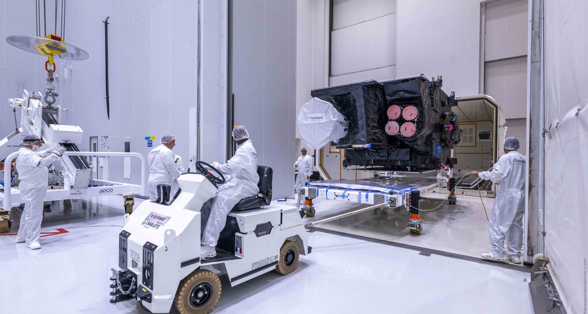 MTG-I2 was taken out of its protective casing at Europe’s Spaceport in French Guiana