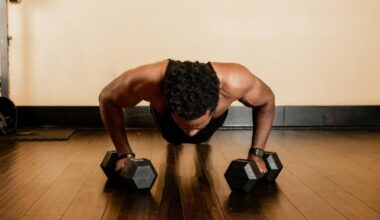 Man doing plank exercise