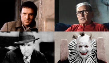 Clockwise from top left: Charles Grodin in 'Midnight Run'; Ennio Morricone; Lon Chaney in 'He Who Gets Slapped'; and Alfred Hitchcock on the set of 'Blackmail.'