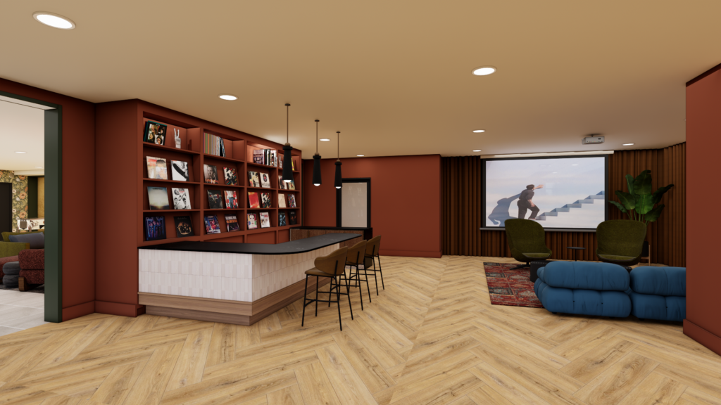 2263 Calle Del Mundo Lounge Rendering, image via Ensemble Real Estate