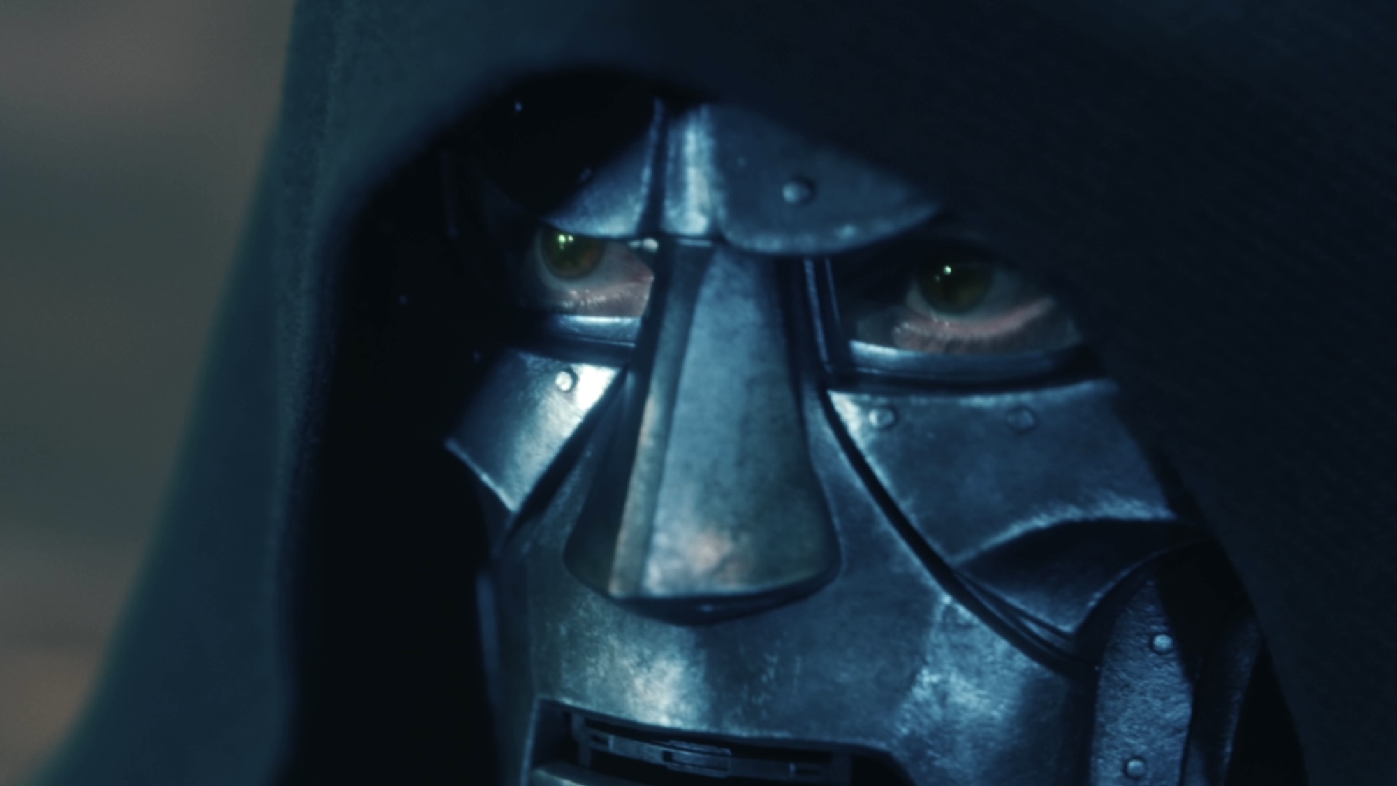 Doctor Doom (Robert Downey Jr.) stars down Thor in Avengers: Doomsday.