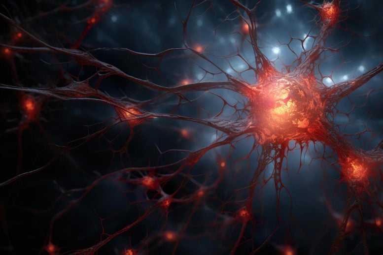 Neuronal Brain Cell Damage Art Concept Illustration