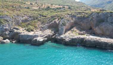 Distant view of Ucagizili II Cave, Turkey
